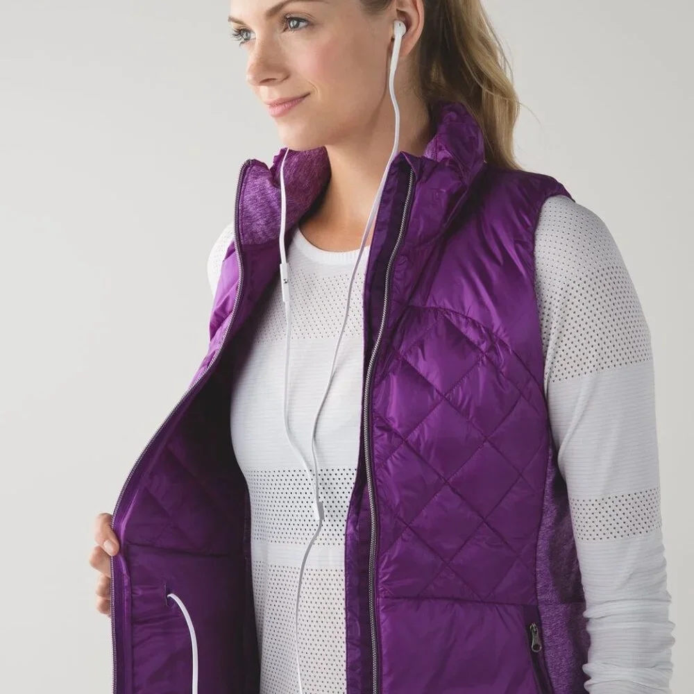Lululemon Women's Purple Down For A Run Quilted Puffer Vest Size‎ 8